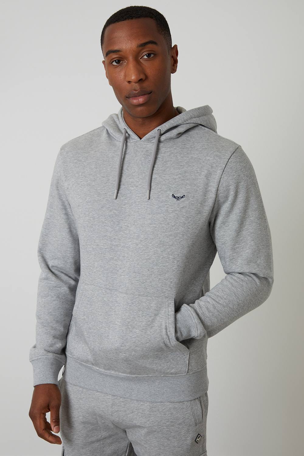 Threadbare Threadbare Men's Cotton Blend 'Clementine' Hoody in Light Grey - 3