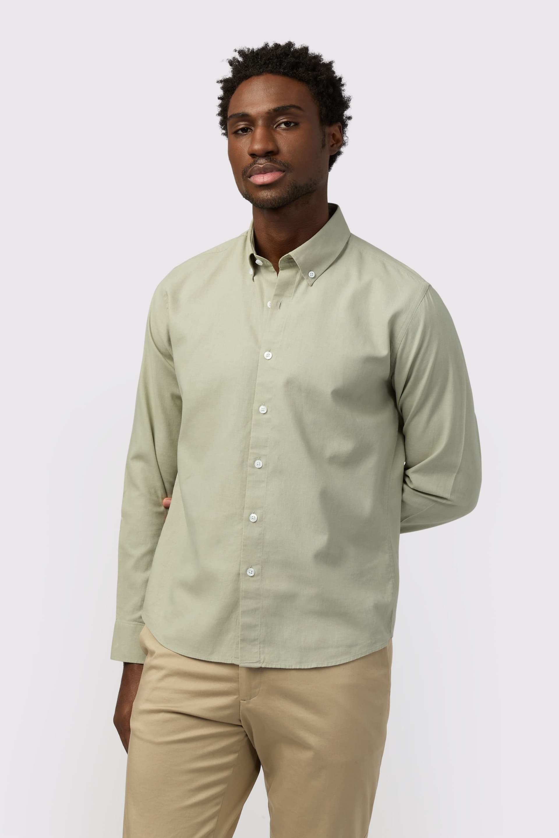 Melka Melka Men's Linen Shirt in Green
