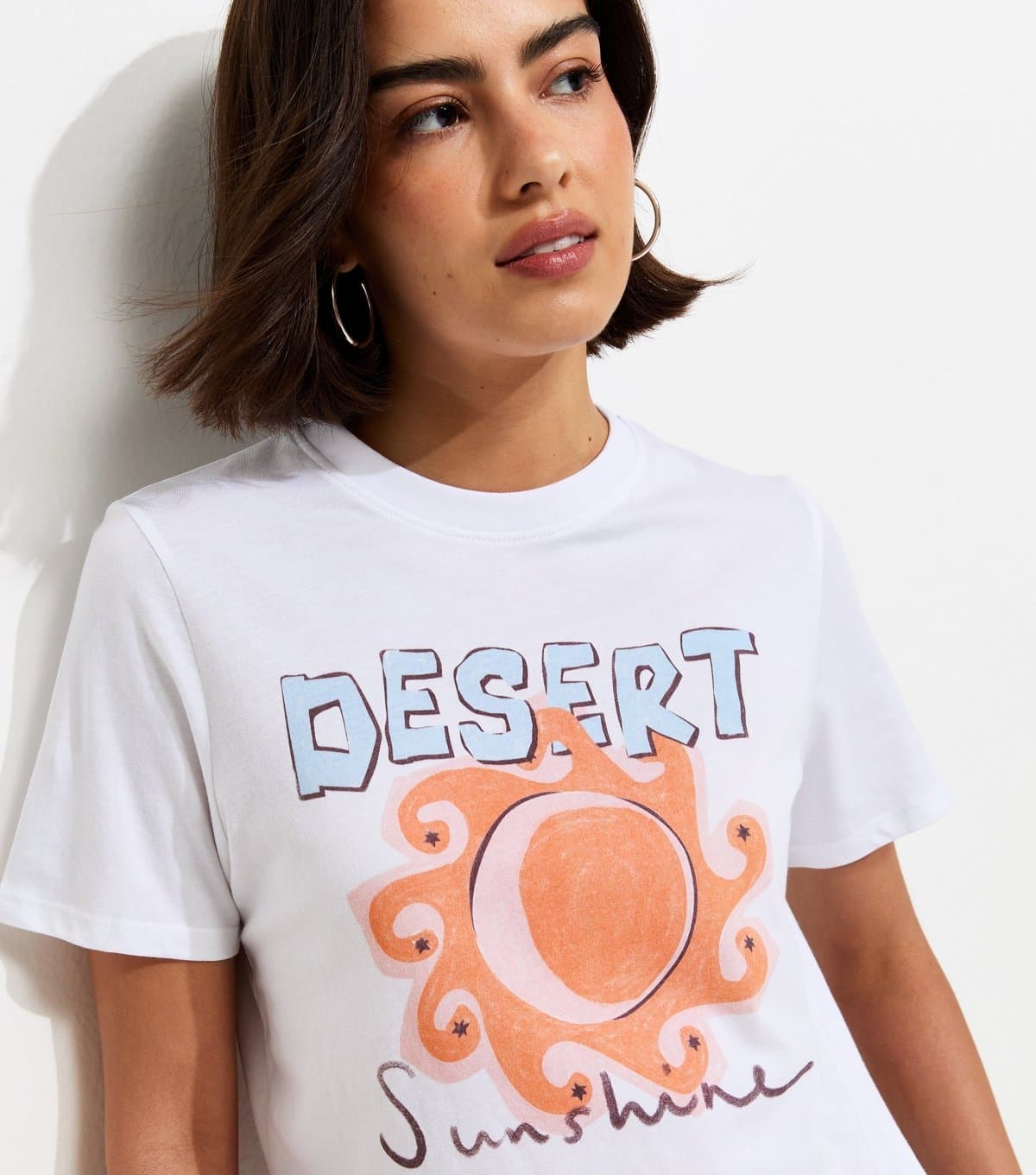 New Look New Look White Cotton Graphic Relaxed T-Shirt