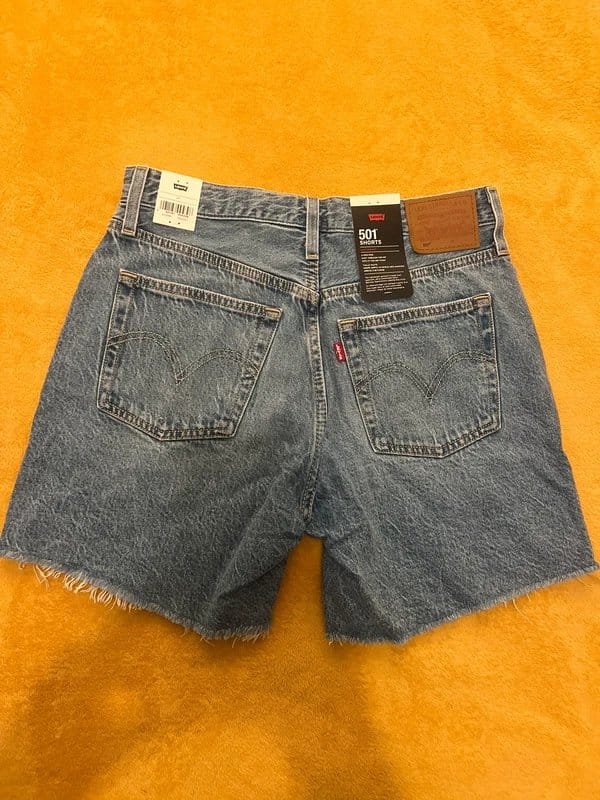Levi's Blue Denim Raw Hem Shorts