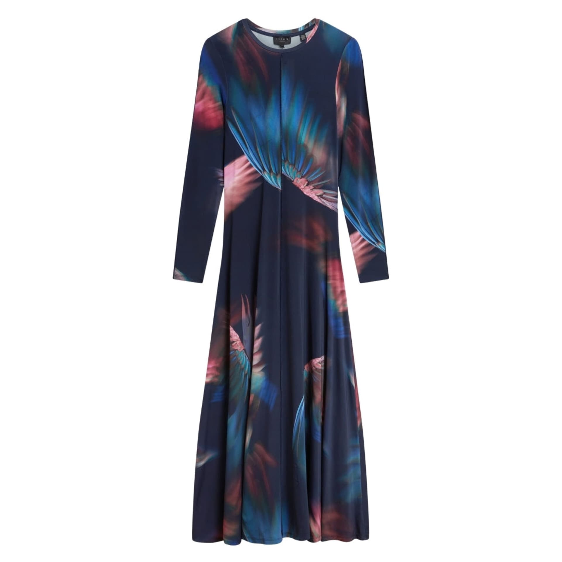 Ted Baker Ted Baker Women's Georii Long Sleeve Round Neck Regular Fit Midi Dress in Midnight