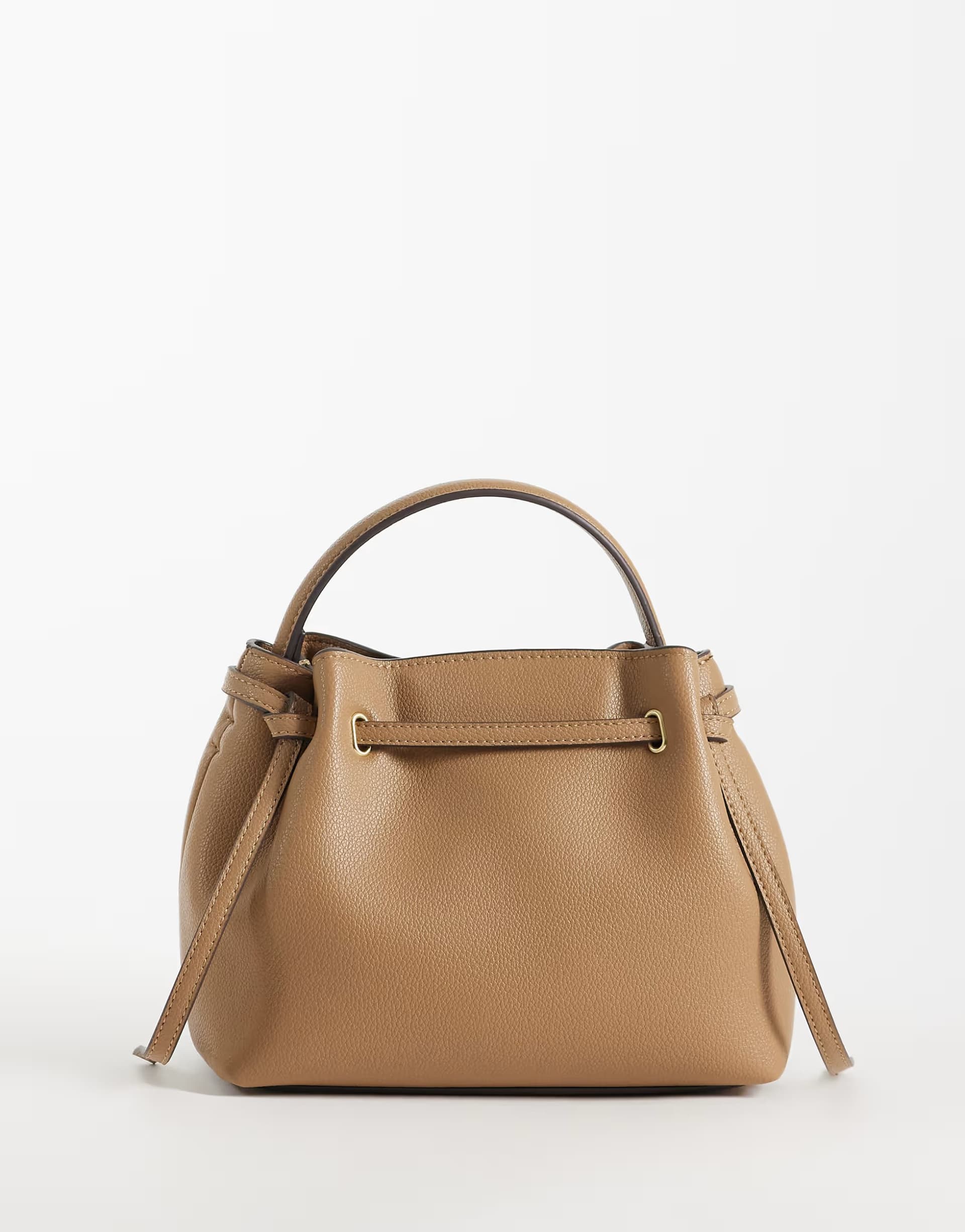 ASOS Mango faux leather slouch bucket bag in latte