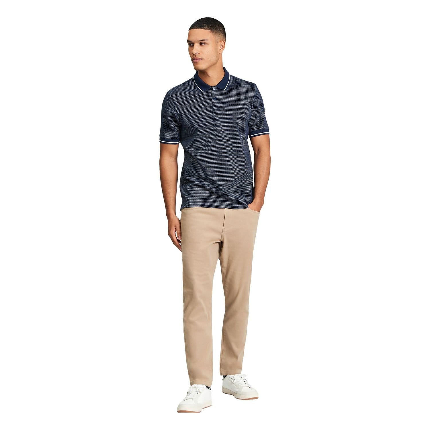 Ben Sherman Ben Sherman Men's Jacquard Polo Shirt in Dark Navy - 4
