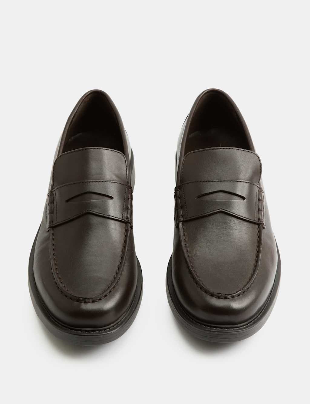 Marks & Spencer M&S Leather Slip On Loafers Dark Brown