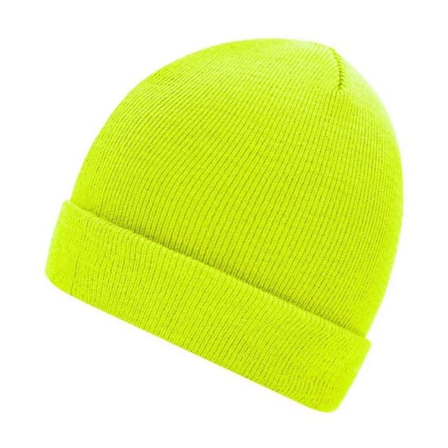Myrtle Beach Myrtle Beach Men's Knitted Beanie in Bright Yellow - 2