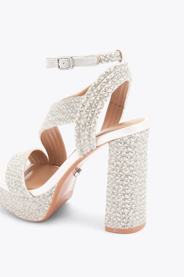 Carvela Carvela Women's 'Gala Platform Jewel' Fabric Heels in White - 3