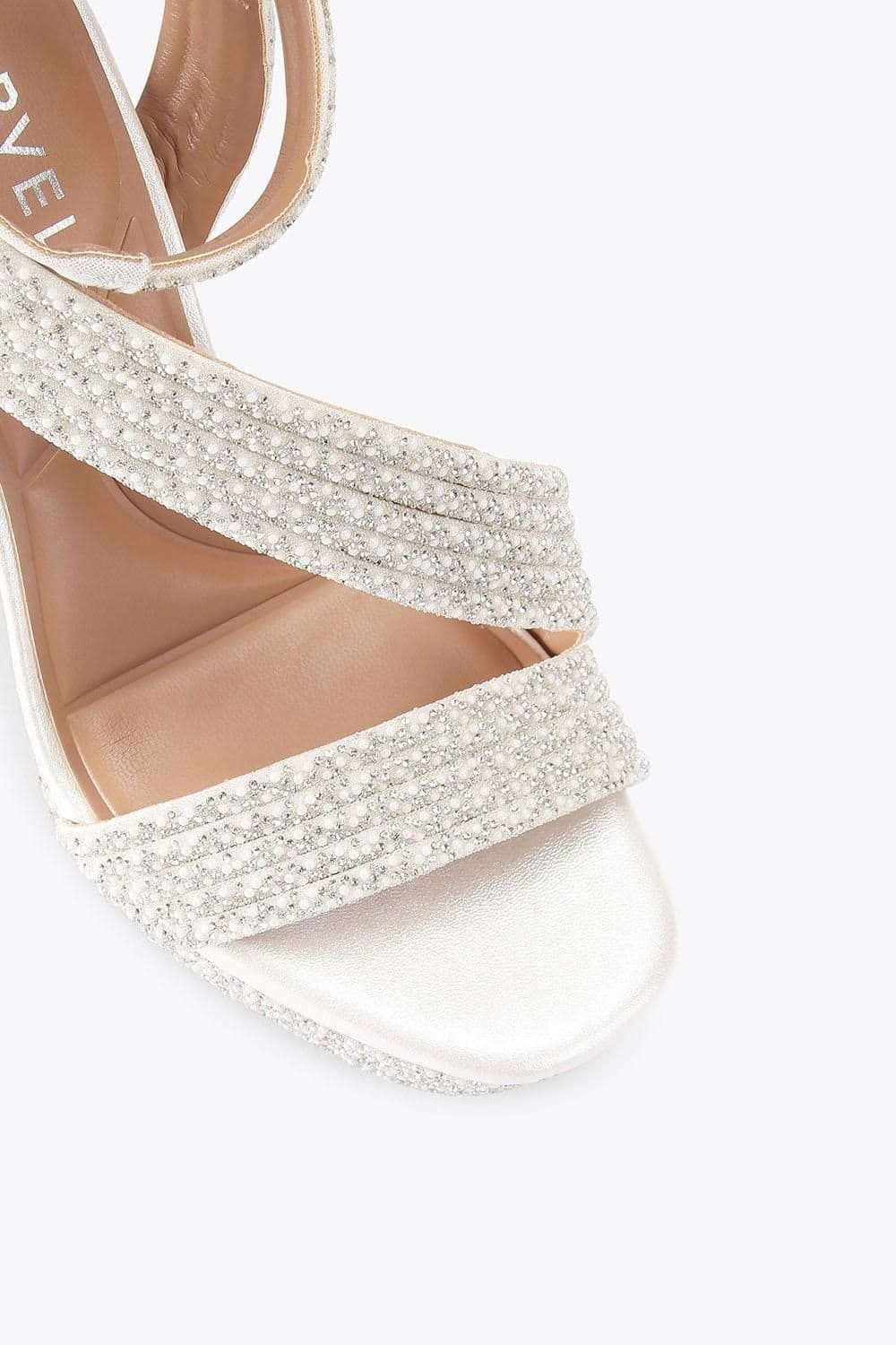 Carvela Carvela Women's 'Gala Platform Jewel' Fabric Heels in White - 4
