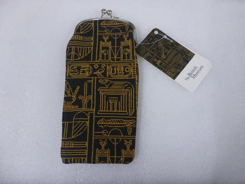 signare Signare Egyptian Hieroglyphics Glasses Case Soft Clasp Close Pouch Sun Eye Bag