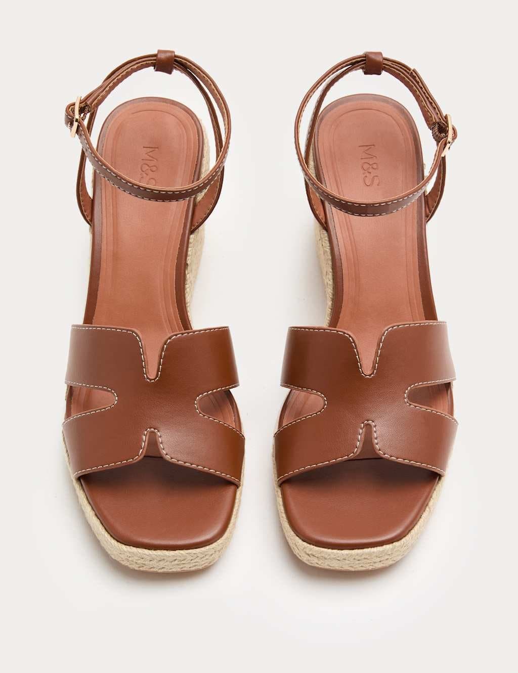 Marks & Spencer M&S Ankle Strap Wedge Sandals Tan