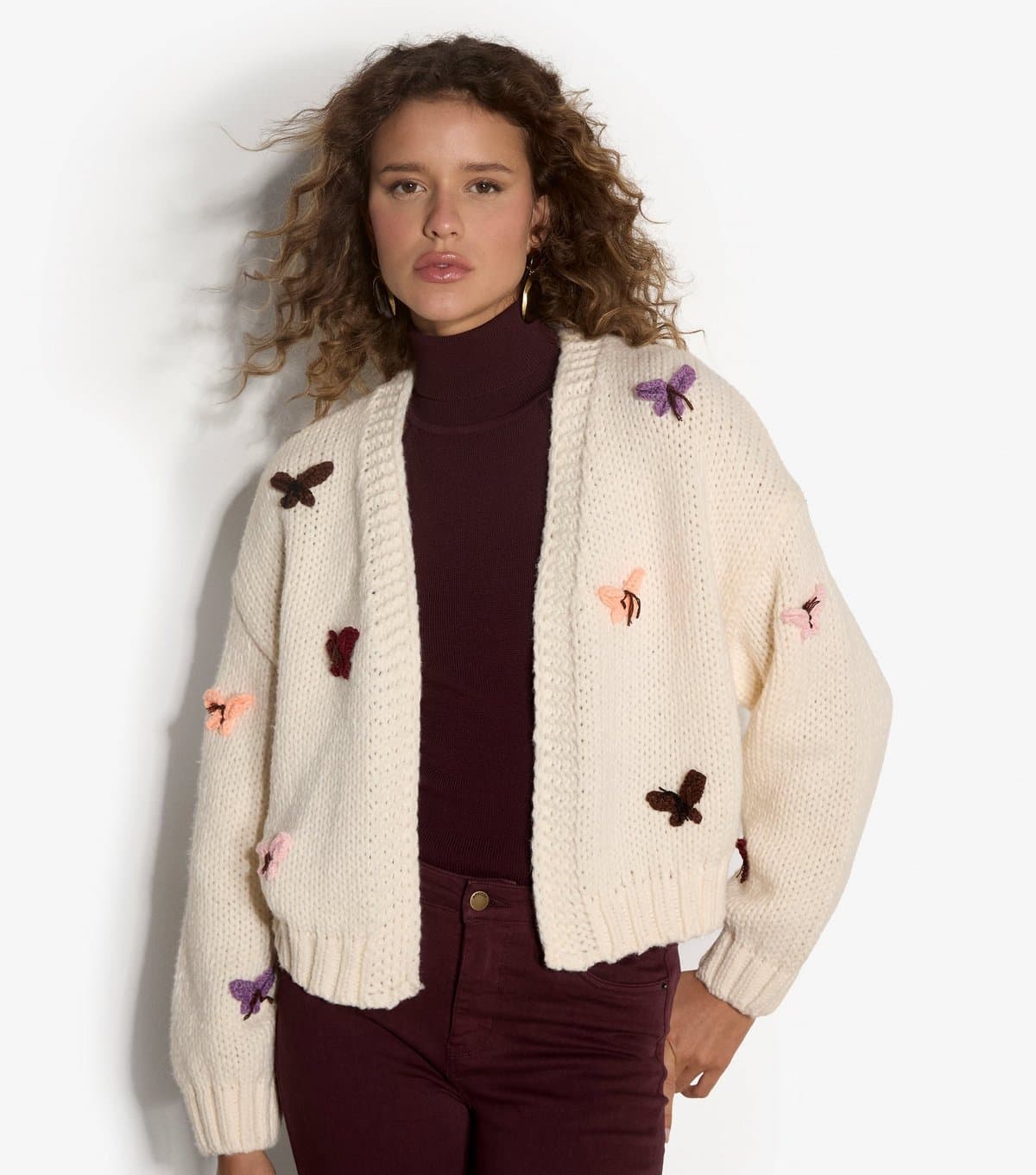 Apricot Women's Cream Crochet Butterfly Knitted Cardigan Apricot New Look