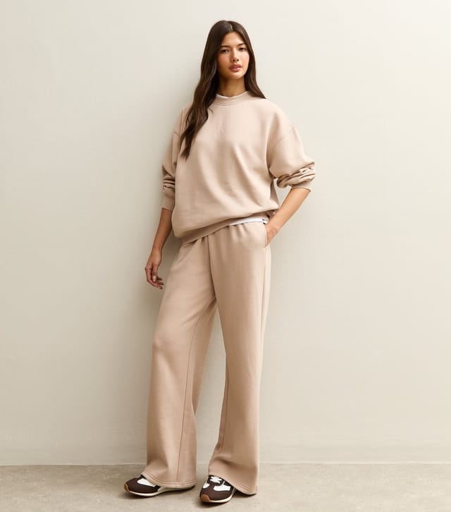 New Look Women's Mink Elasticated Waist Wide Leg Joggers New Look - 3