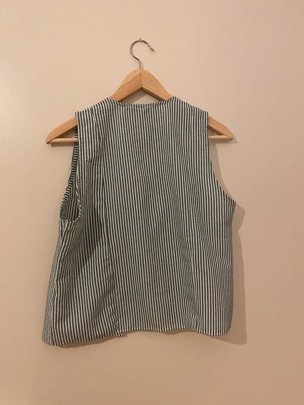 ASOS ASOS Striped Green & White Tie Waistcoat, Size M