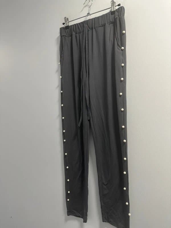 No Label Pearl Decorated Grey Trousers Uk 8