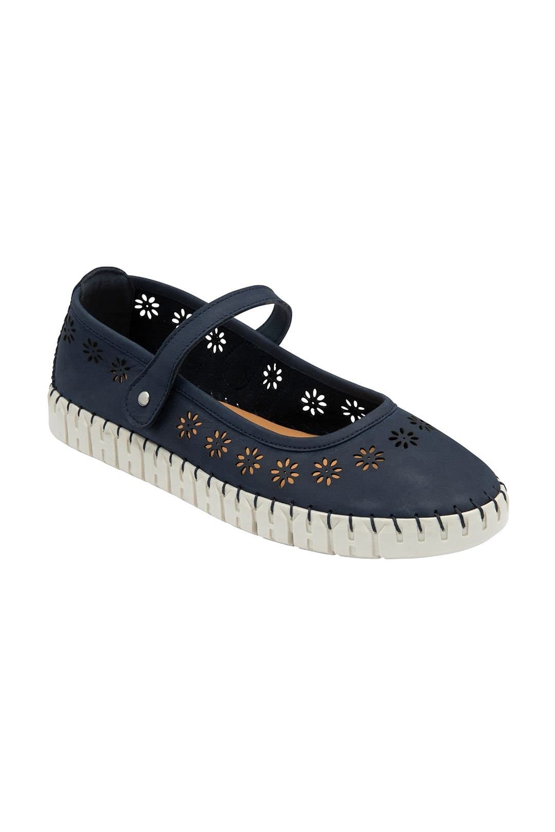 Lotus Lotus Women's Navy Nubuck Ballet Flats