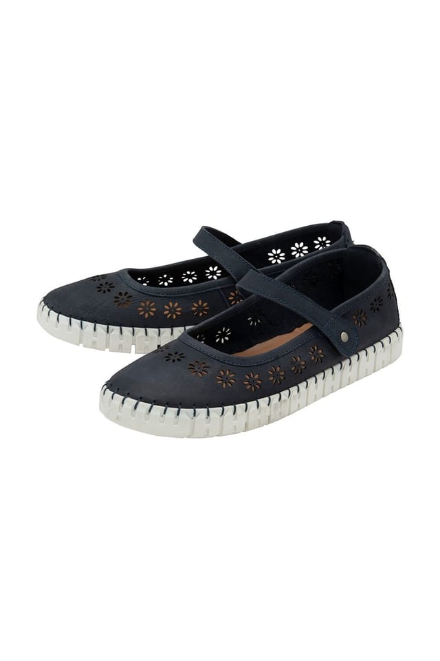 Lotus Lotus Women's 'Aurelia' Nubuck Flat Shoes in Navy - 2
