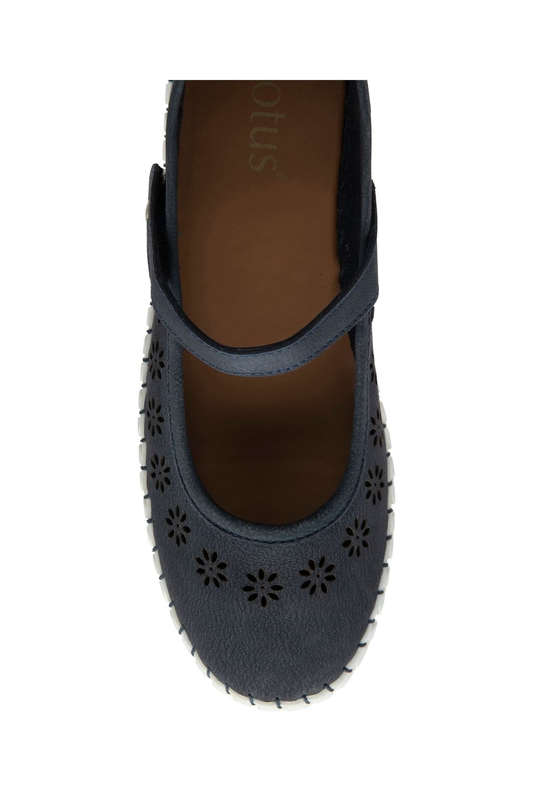 Lotus Lotus Women's 'Aurelia' Nubuck Flat Shoes in Navy - 4