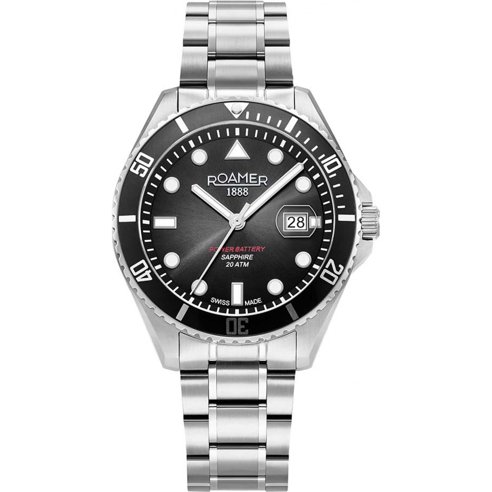 Roamer Roamer Men's 969845-41-85-20 Pro Diver 43mm Quartz Watch in Silver