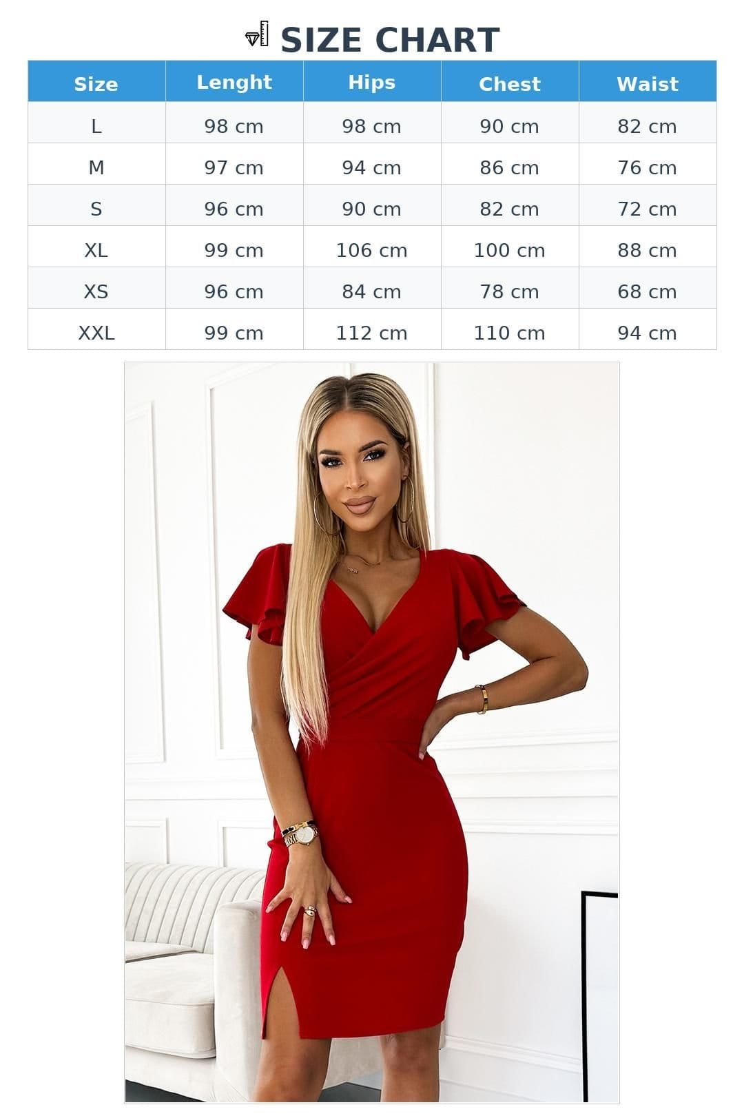 Love Lace Love Lace Women's Cocktail Dress with Envelope Neckline in Red - 4