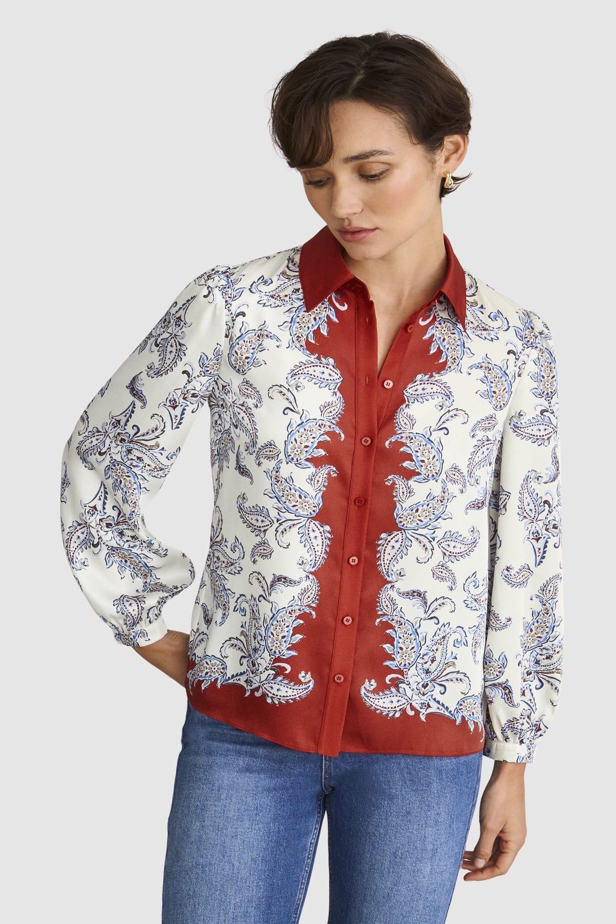 Hobbs London Hobbs London Women's Mariella Print Shirt in Cream - 1