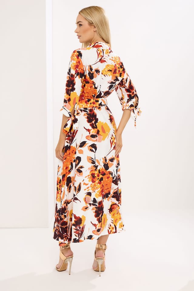 Star By Julien Macdonald Star by Julien Macdonald Women's Abstract Print Shirt Dress in Orange - 3