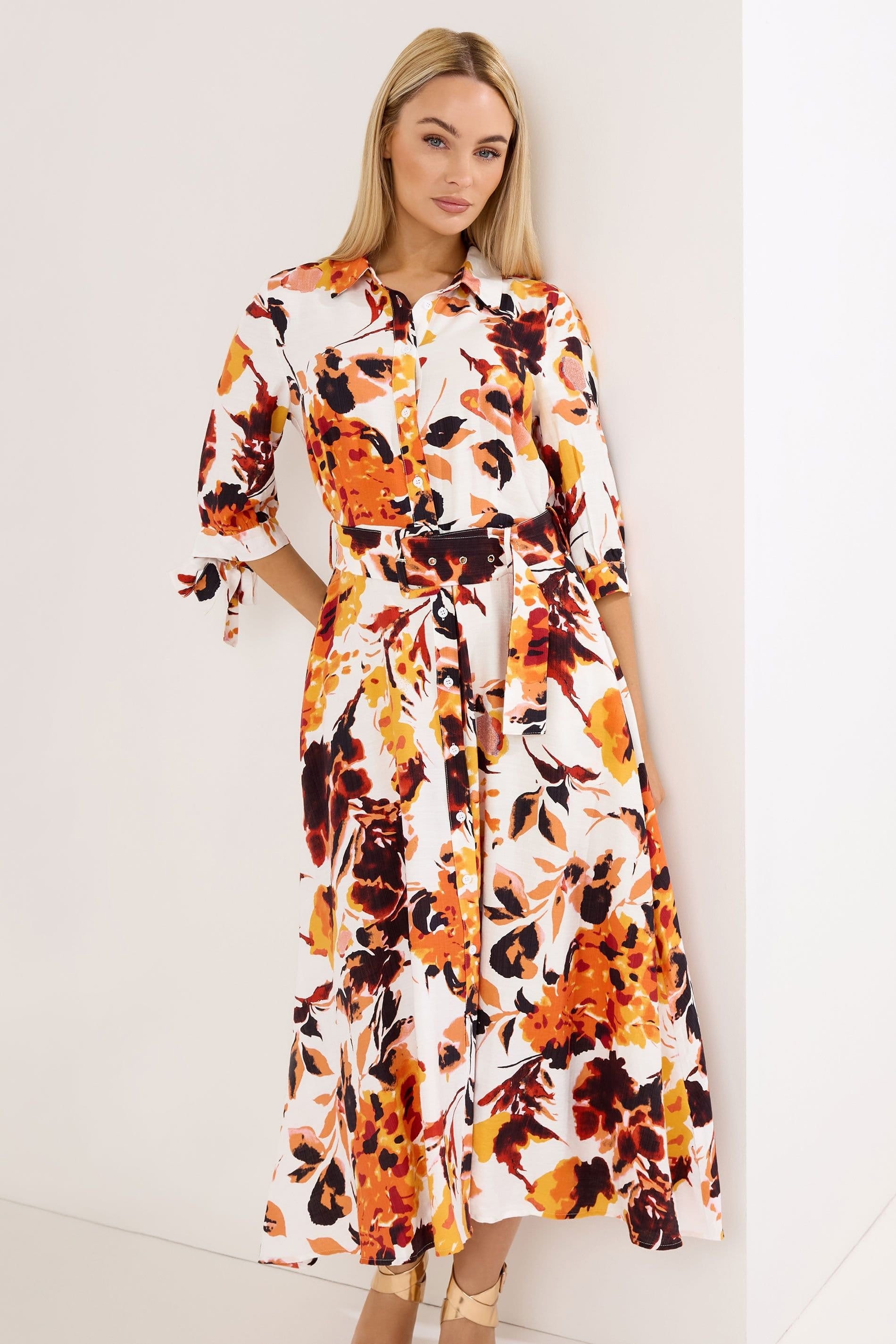 Star By Julien Macdonald Star by Julien Macdonald Women's Abstract Print Shirt Dress in Orange - 4