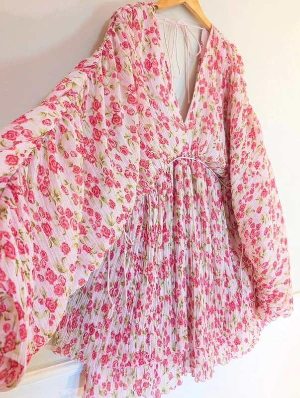 ASOS ASOS Design Rose Bud Pink Ruffle Wedding Guest Event Mini Dress - 1