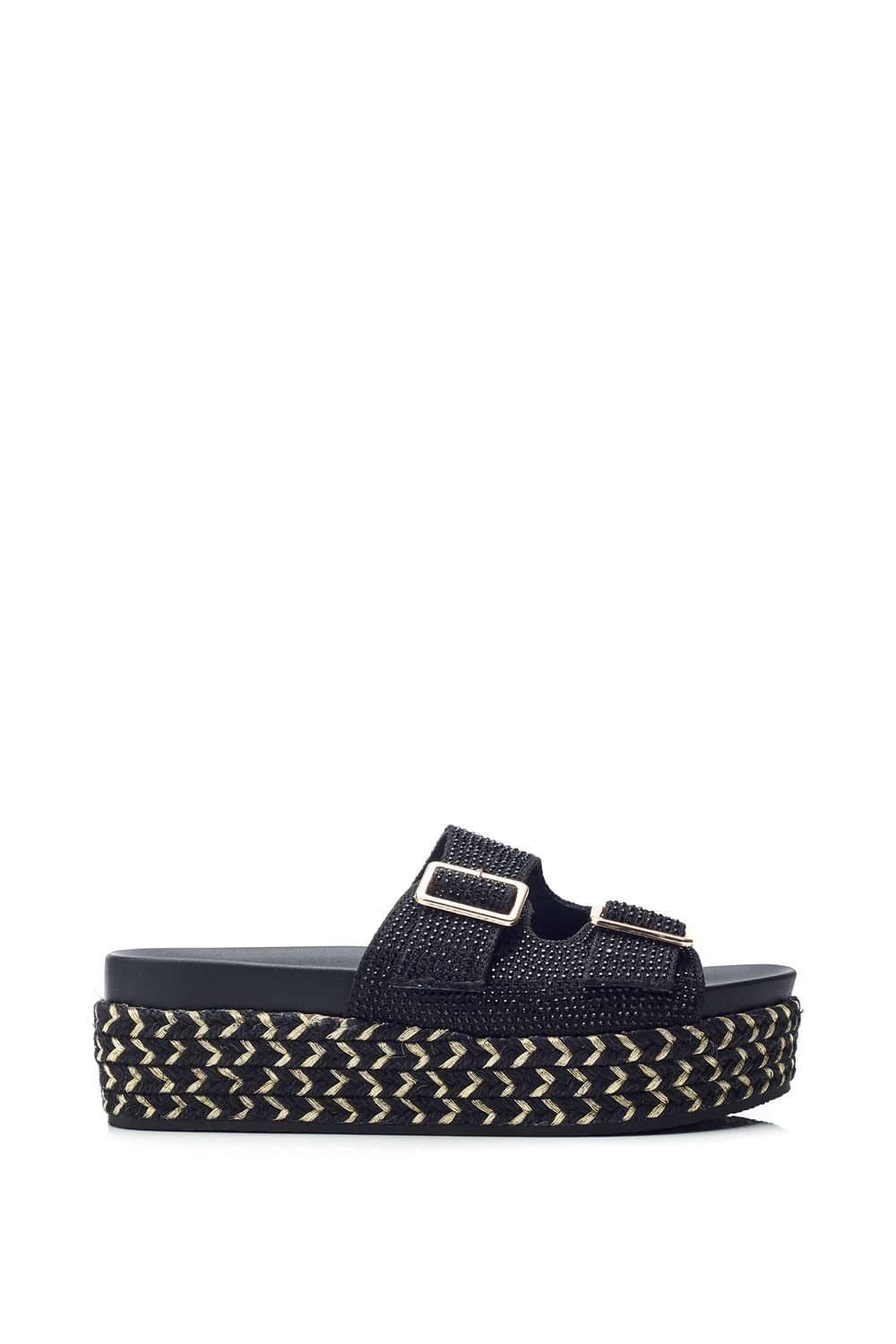Moda In Pelle Moda In Pelle Women's 'Oceania' Textile Flatforms in Black