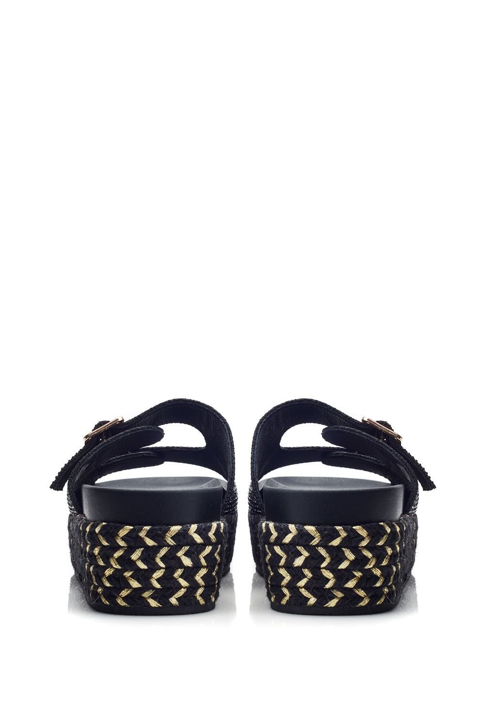 Moda In Pelle Moda In Pelle Women's 'Oceania' Textile Flatforms in Black - 3