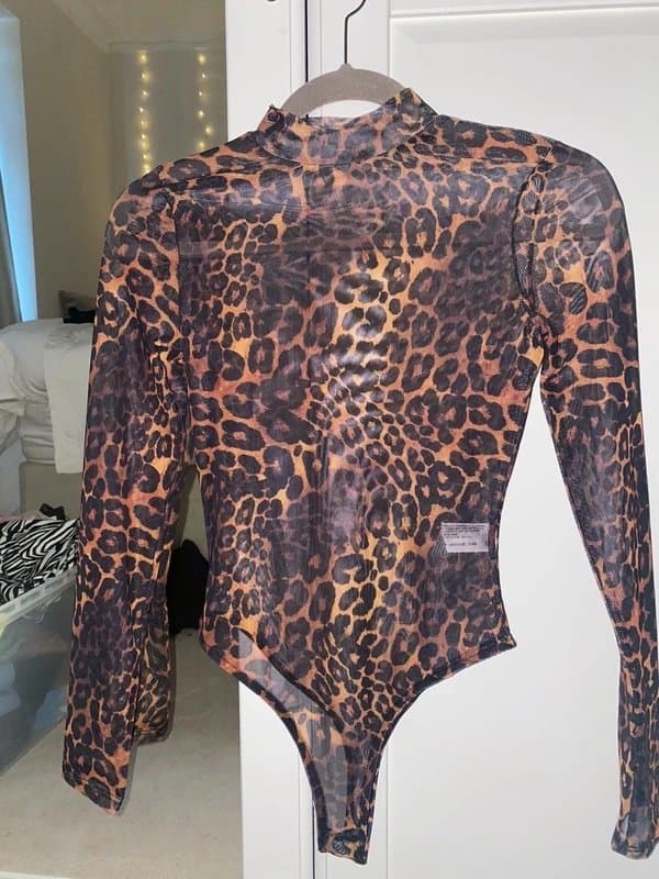 Bershka Mesh leopard bring Bershka bodysuit