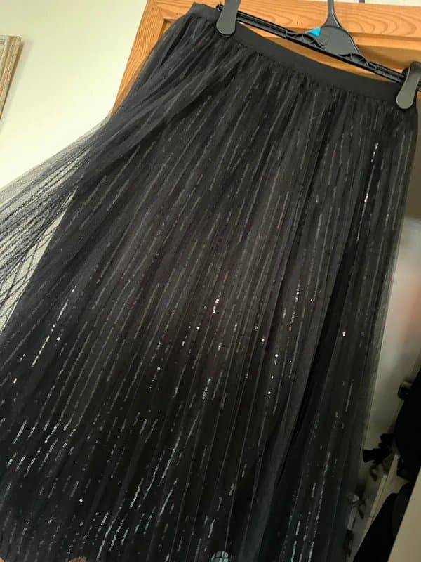 New Look Stunning black sparkly tulle layered skirt , so versatile for day or night
