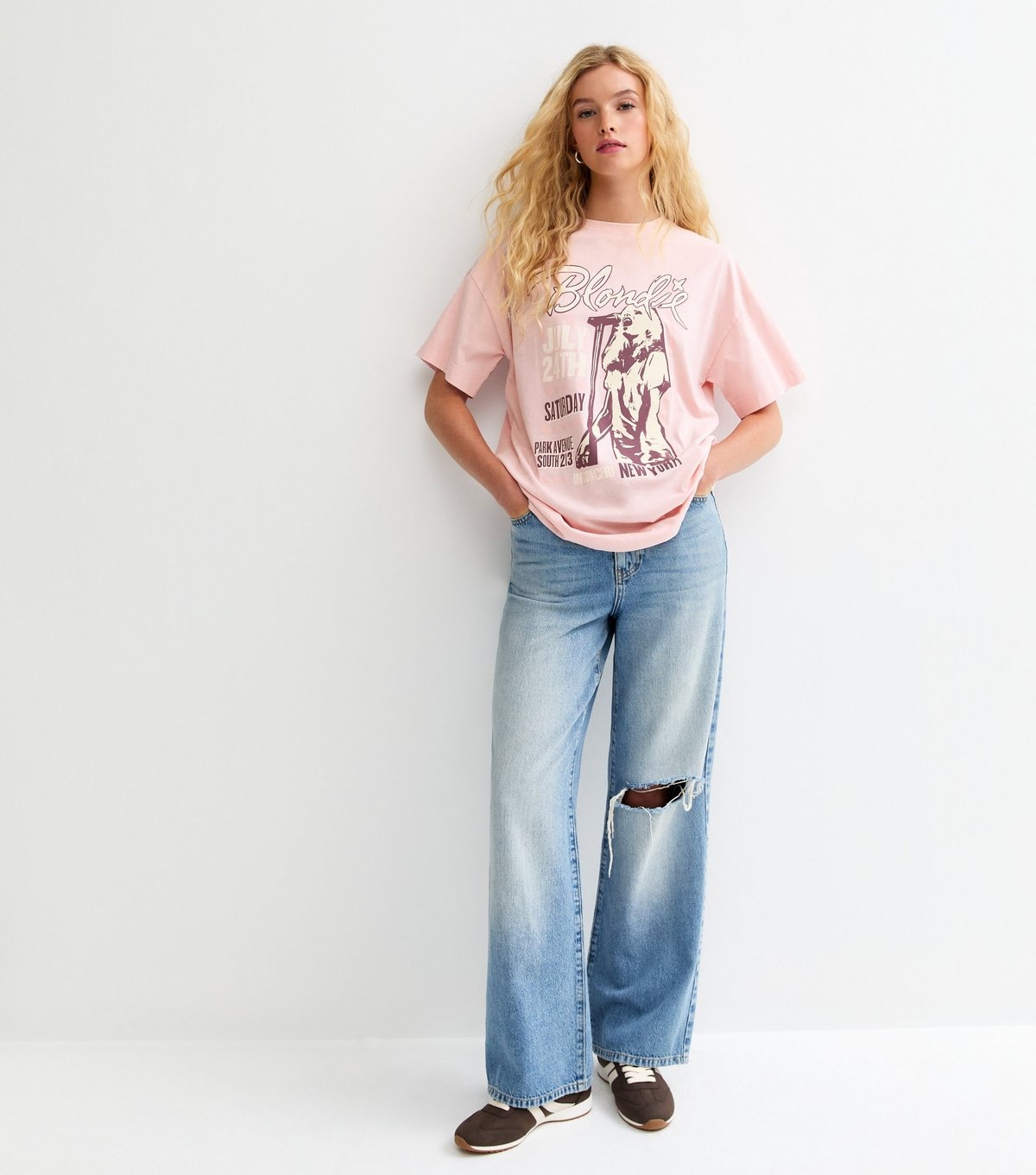New Look Women's Light Pink Blondie Acid Oversized T-Shirt New Look - 3