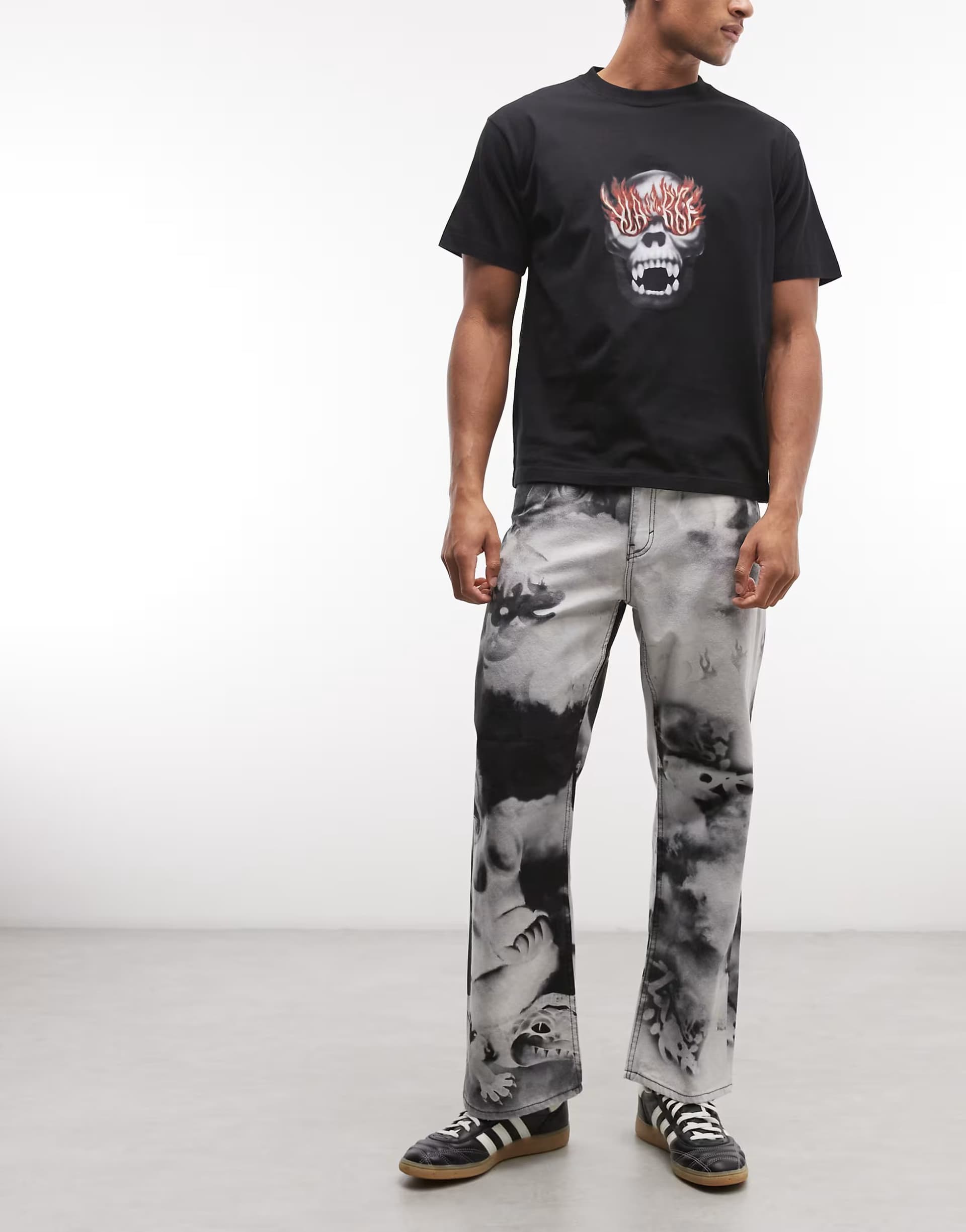 ASOS XLARGE meditation all over print trousers in multi