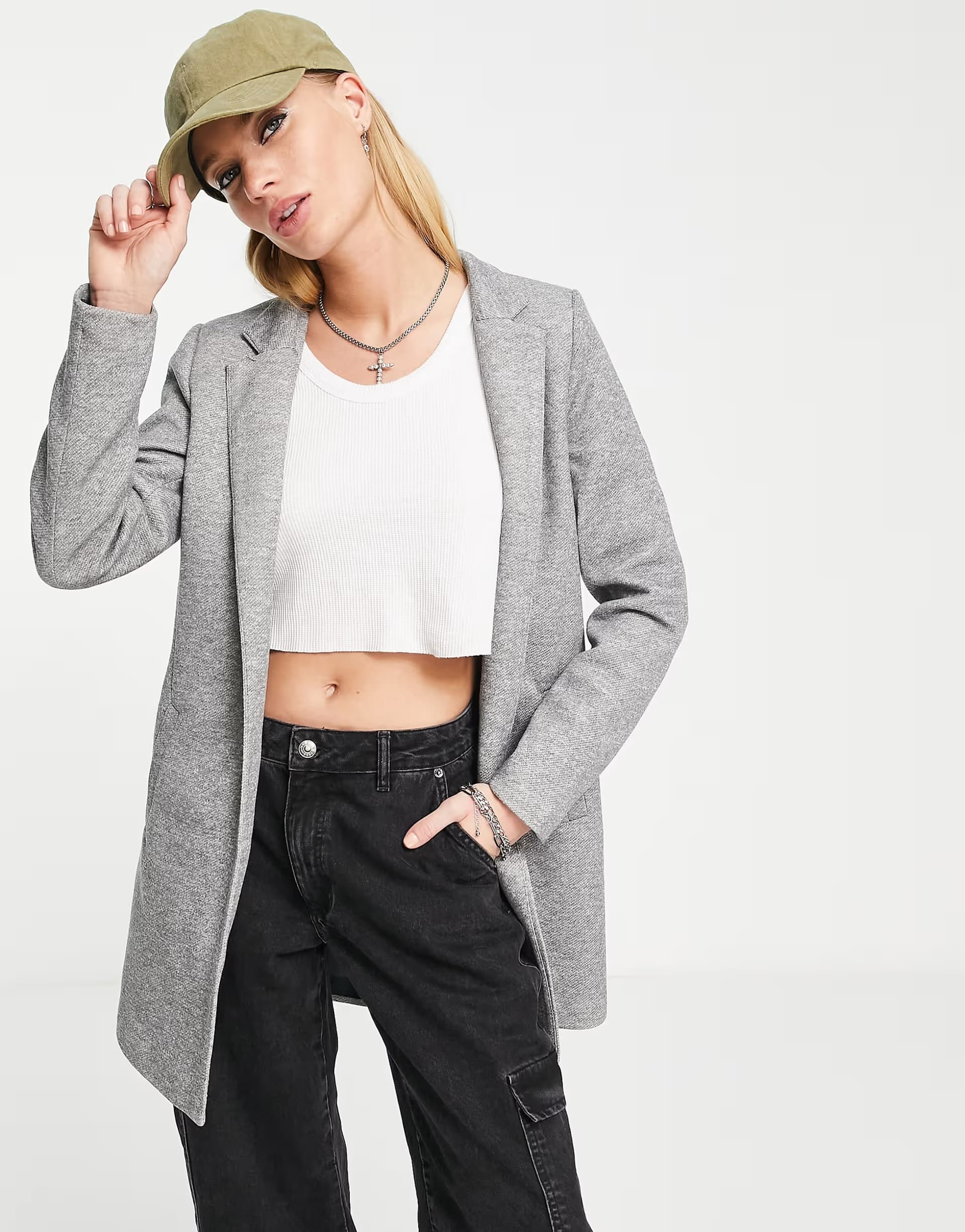 ASOS Only tailored blazer in light grey