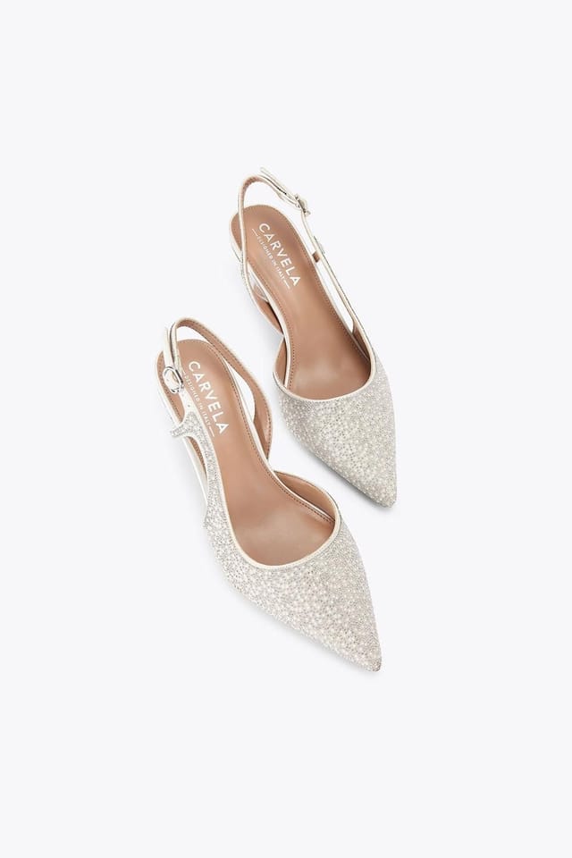 Carvela Carvela Women's 'Alina Sling' Fabric Heels in White - 2