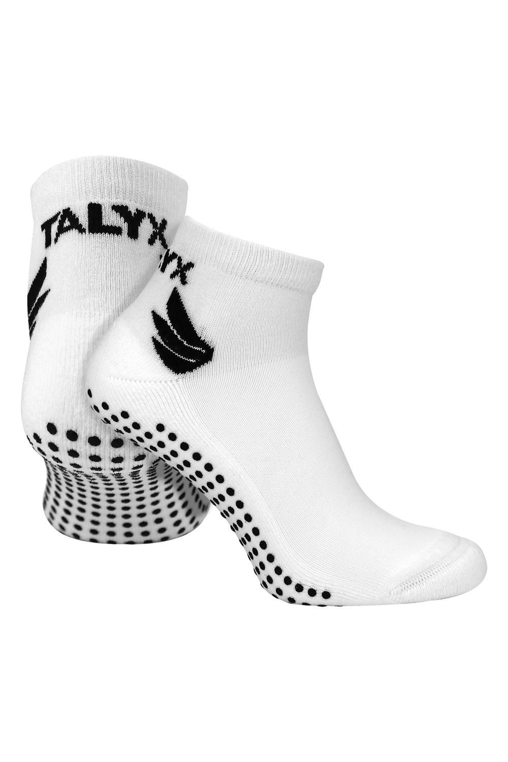 TALYX TALYX Men's 6 Pack Bamboo Ankle Non Slip Grip Socks in White - 3