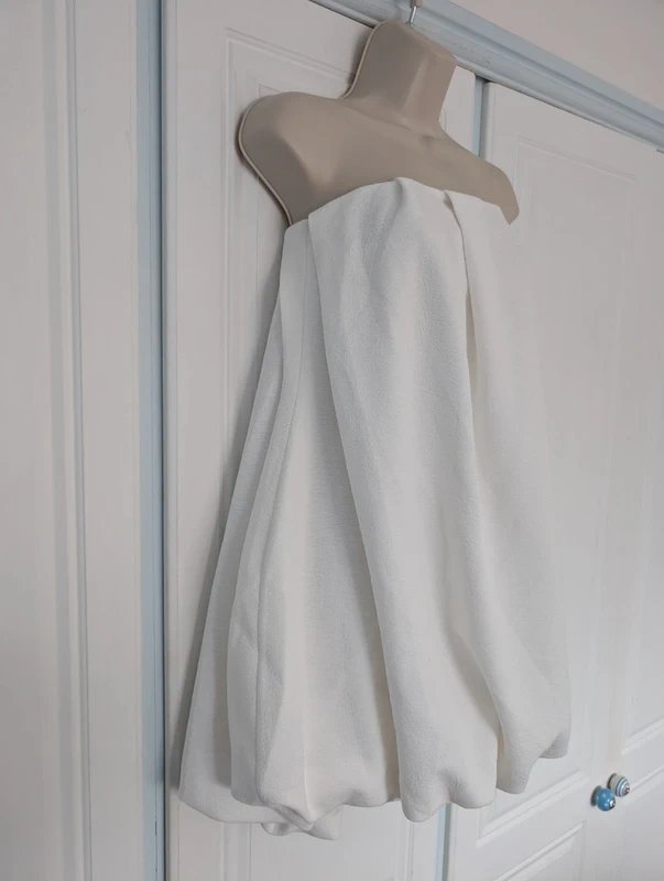 ASOS ASOS Design puff ball pleat manipulated mini dress in ivory size 14 - 1