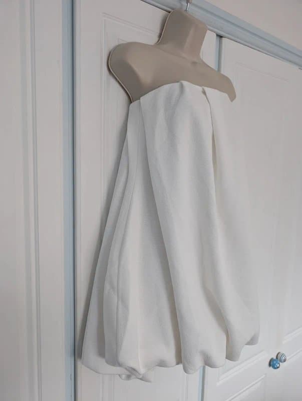 ASOS ASOS Design puff ball pleat manipulated mini dress in ivory size 14