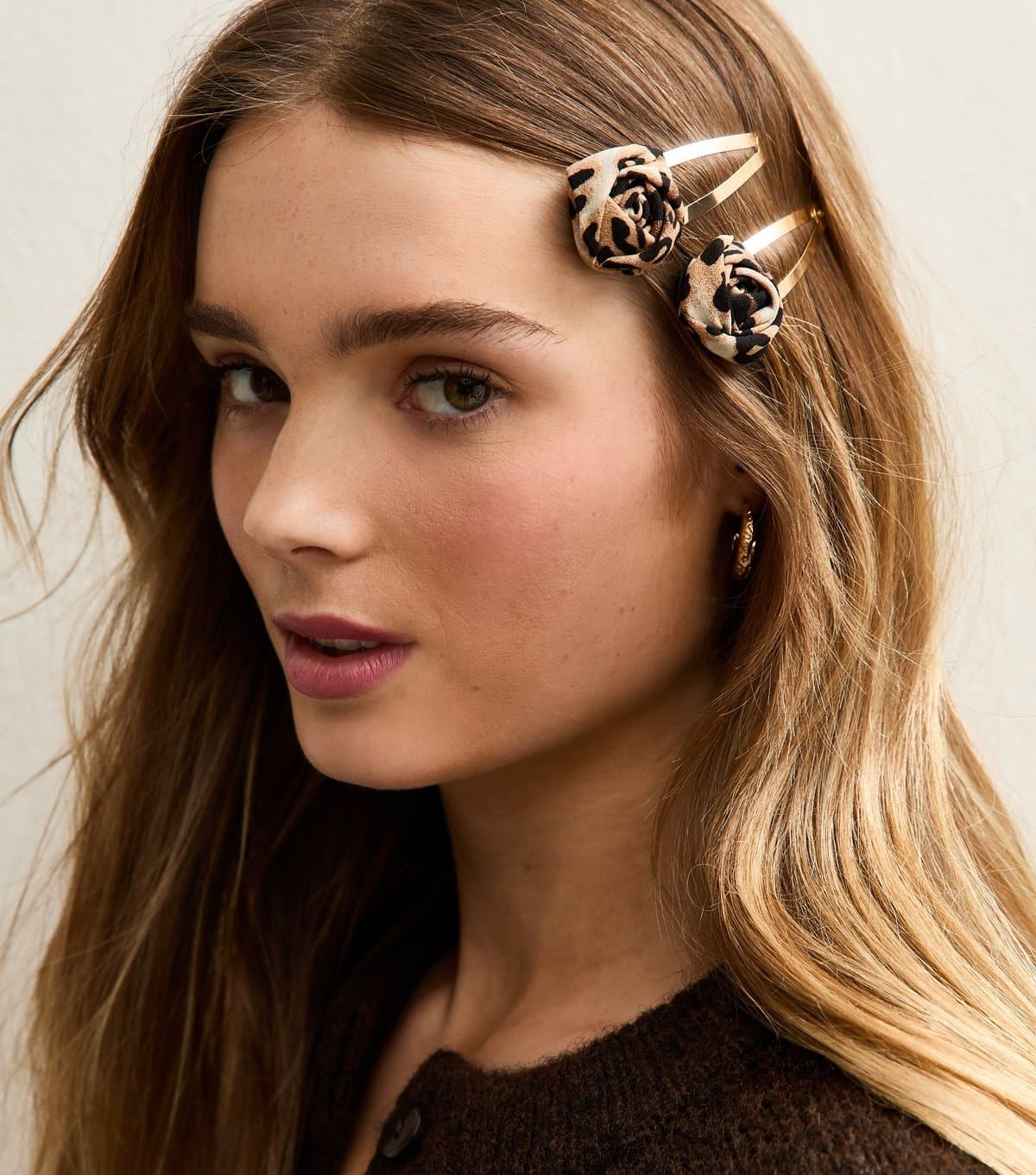 New Look Pack Of 2 Leopard Print Flower Hair Slides New Look