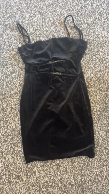 Bershka Velvet Black Bershka Mini Dress