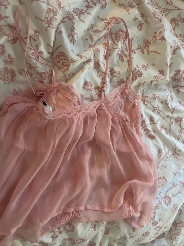 ASOS Pink Reclaimed Vintage Sheer Cami