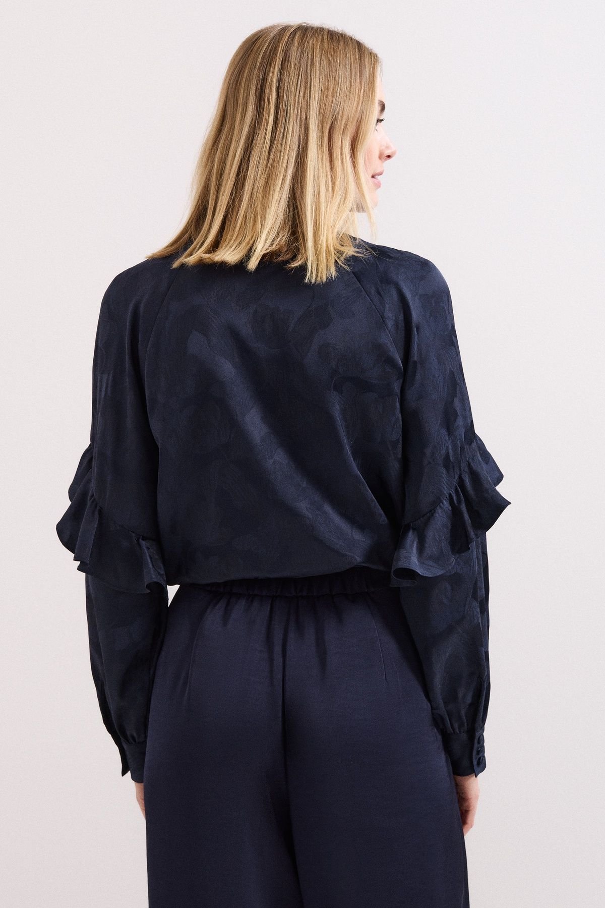 Phase Eight Phase Eight Women's Liberty Bow Ruffle Detail Blouse in Dark Navy - 3