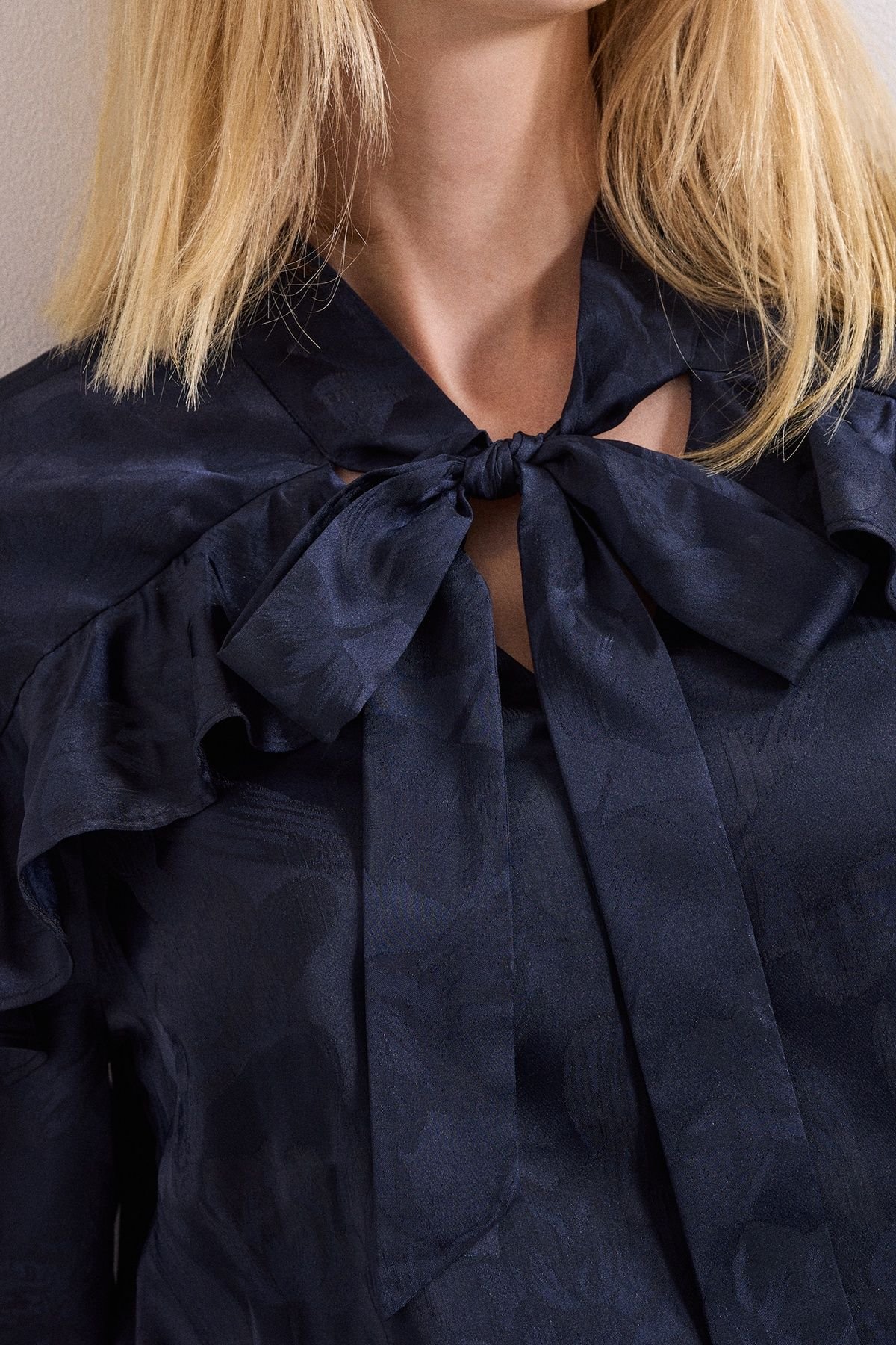 Phase Eight Phase Eight Women's Liberty Bow Ruffle Detail Blouse in Dark Navy - 4