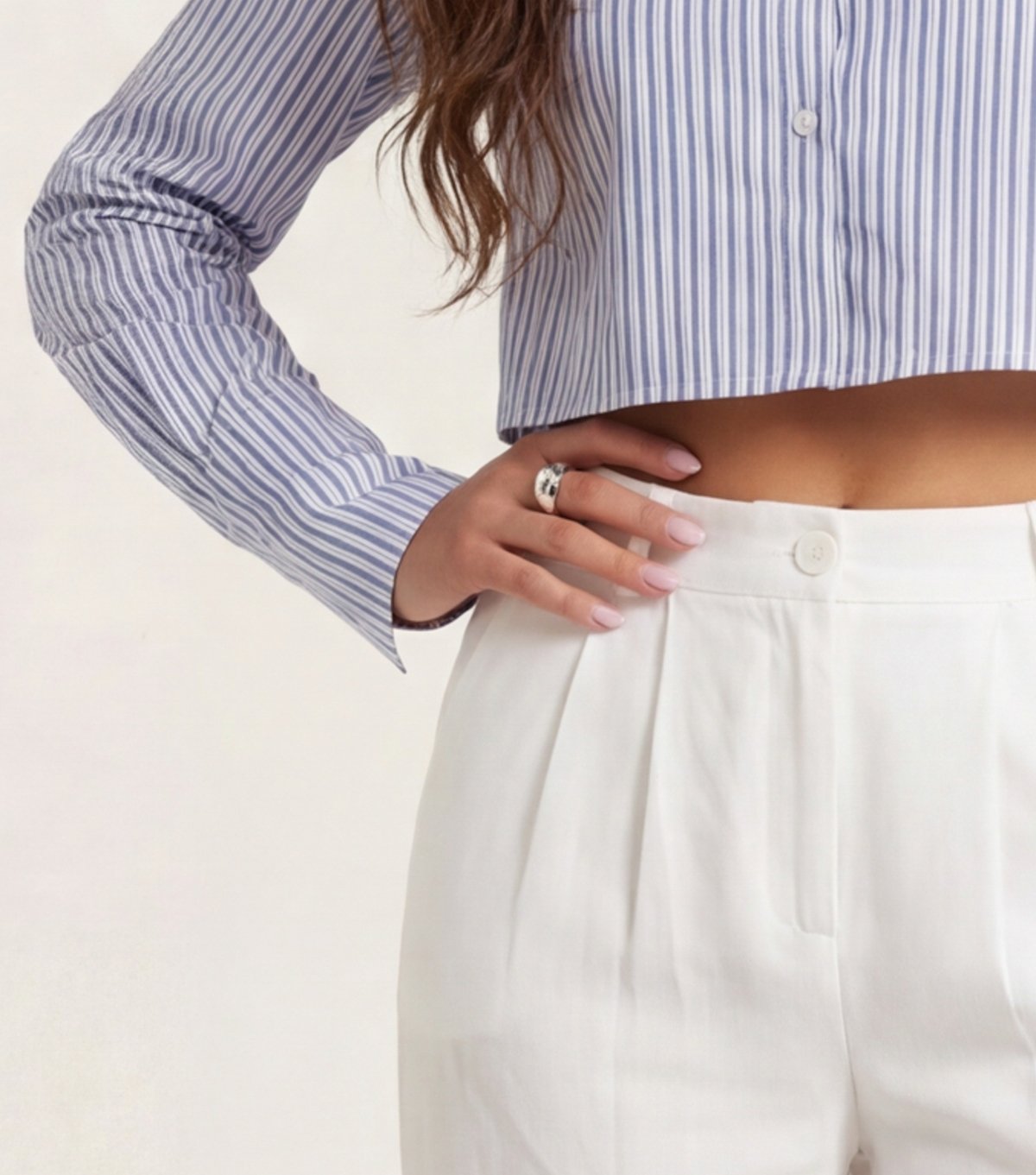 Urban Bliss Women's White Woven Cotton Rich Leg Trousers Urban Bliss New Look - 3