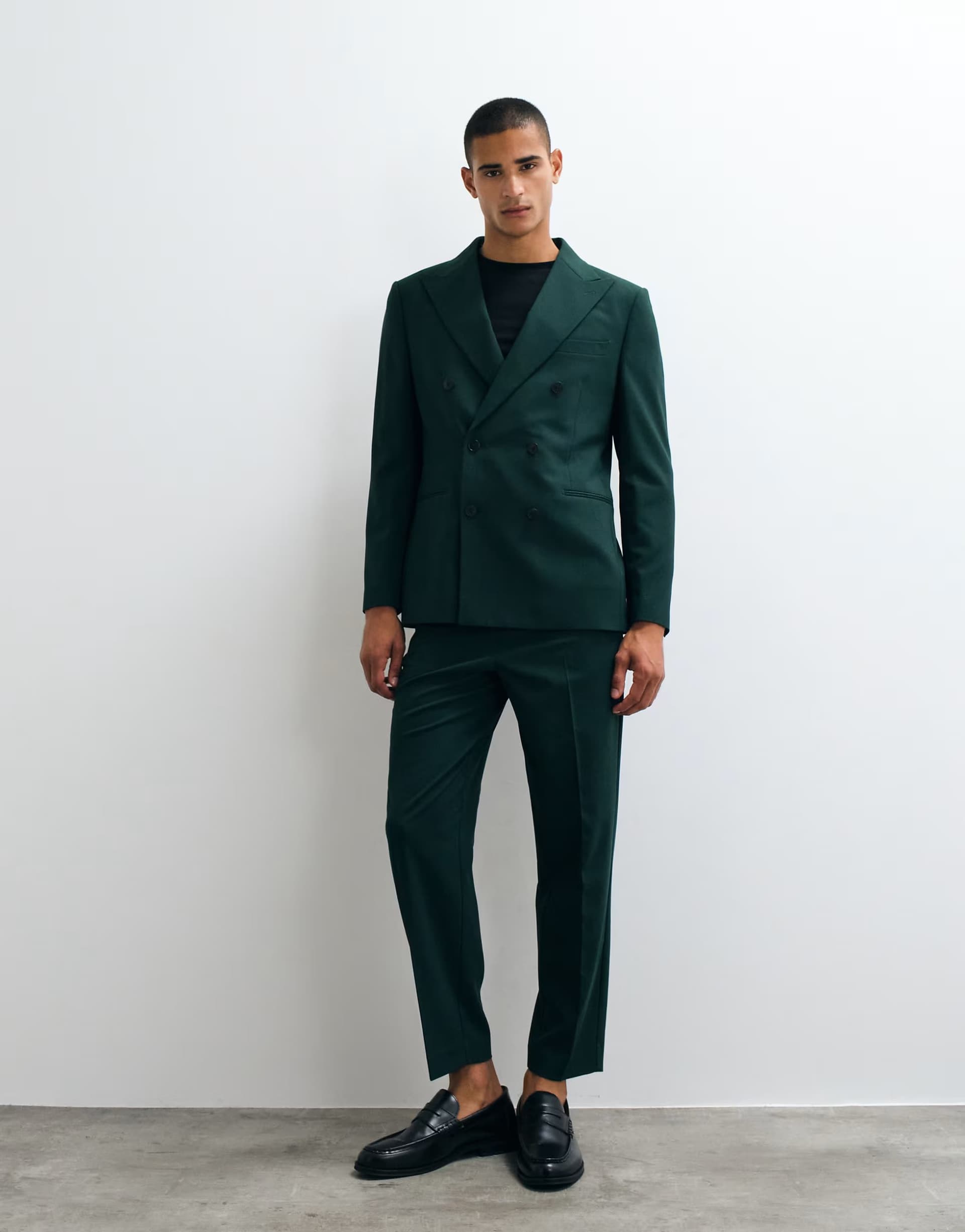 ASOS ASOS DESIGN relaxed tapered fit suit trousers in dark green