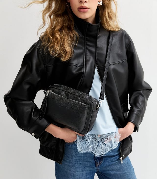 New Look Black Faux Leather Crossbody Bag New Look - 2