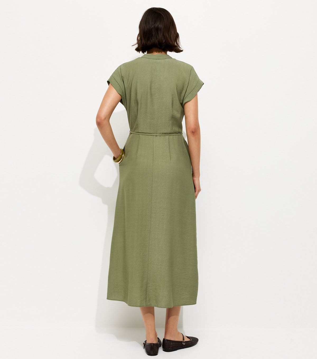 New Look Women's Khaki Toggle Shirt Midi Dress New Look - 4
