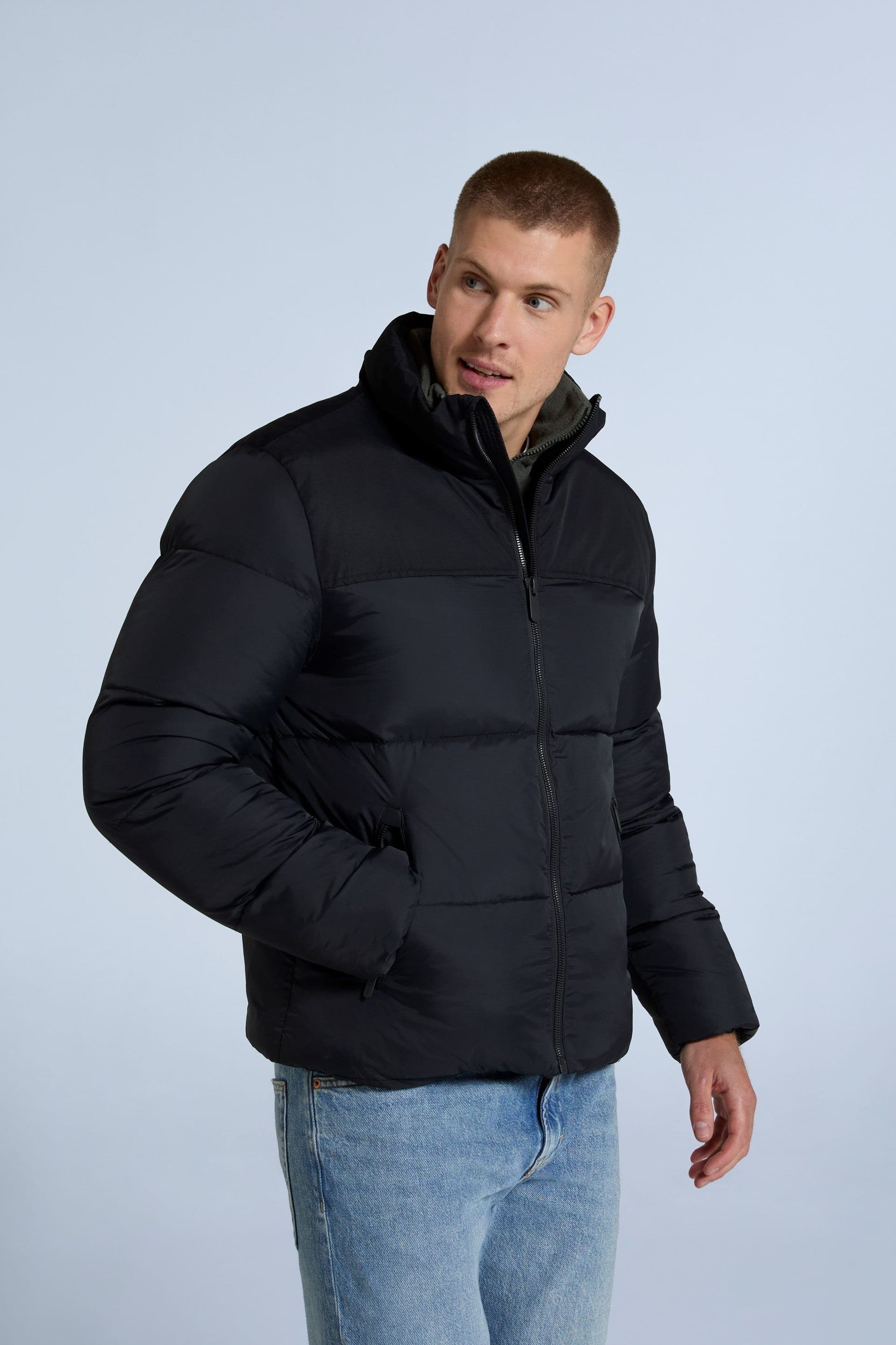 Animal Animal Men's 'Volt' Water Resistant PFC Free Elasticated Cuffs & Hem Padded Jacket in Jet Black - 4