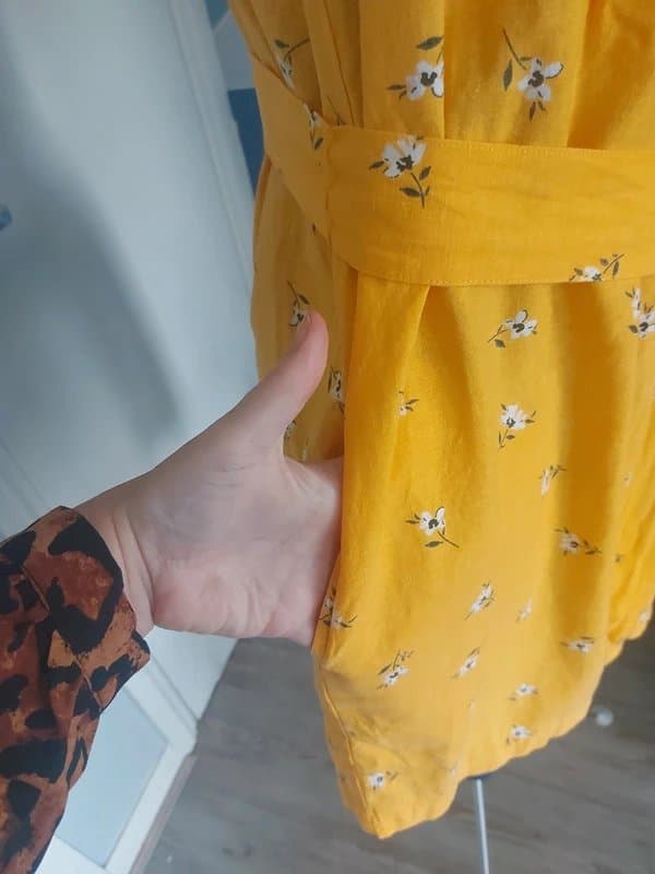 F&F Size 12 - Linen by F&F - Summer Playsuit - Linen Blend Ditsy Floral Yellow