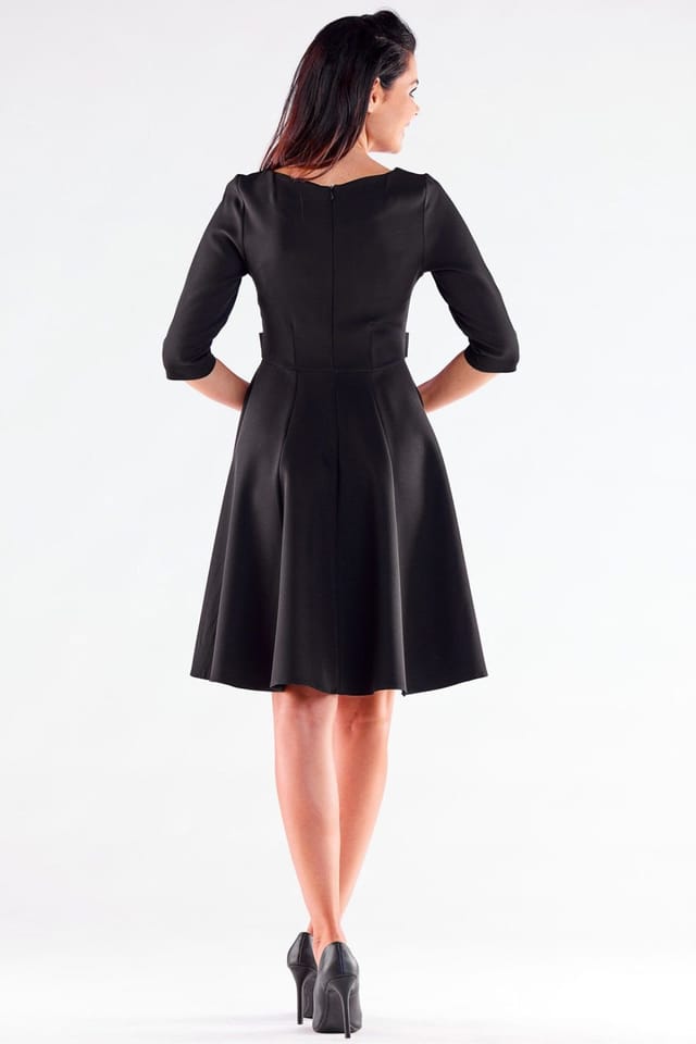 Love Lace Love Lace Women's Black Short Sleeve Button Waist Dress Made in Poland - 3