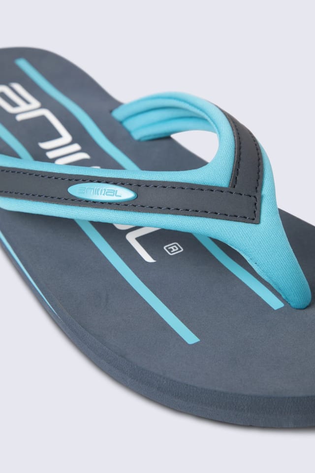 Animal Animal Men's 'Jekyl' Soft Padded Lightweight Casual Slip On Pool Beach Flip-Flops in Light Blue - 3